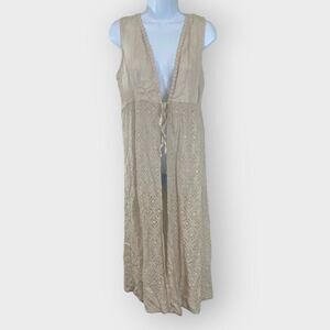 NEW | Valentina Naldi Long Line Linen Duster | OSFM | Sand | Made in Italy